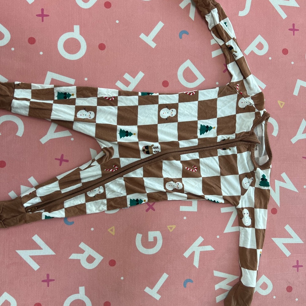 Little Sleepies Brown and White Cool Checks